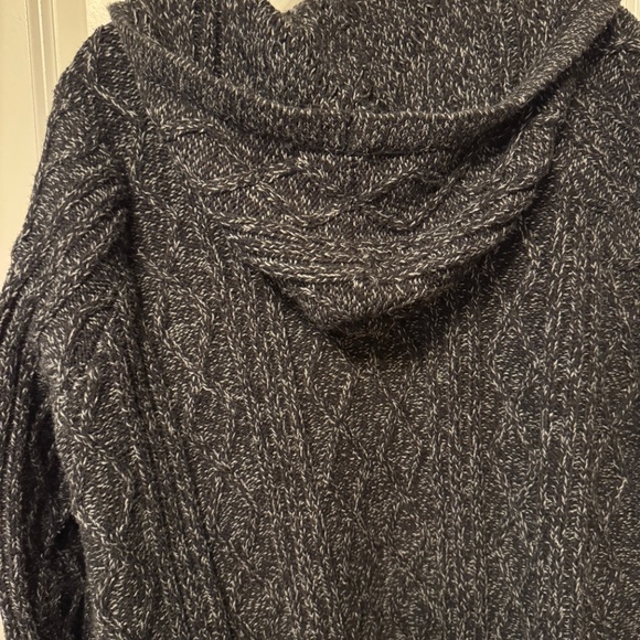 TORRID Hooded Waterfall Cardigan | Marled Black/Gray | Size 1 (14/16) - Picture 2 of 6